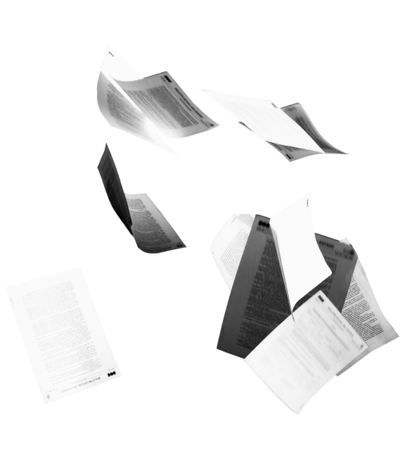 Flying papers representing compliance paperwork